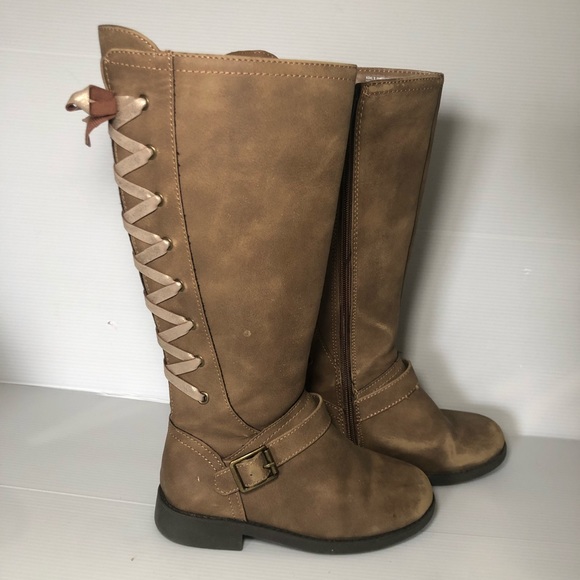 Girl’s tall boots lace ribbon back size 13 Kohl’s - Picture 1 of 7
